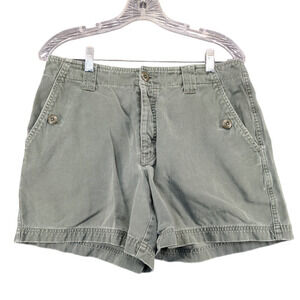 Abercrombie & Fitch Womens Chino Shorts Green Size 10 Cotton Slash Pockets